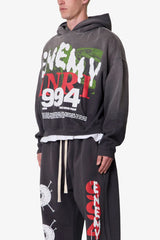 Enemy Hoodie - Washed Black