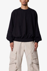 Paneled Crewneck - Black
