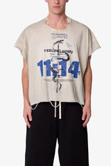 Tattered Cut Off Tee - Off White