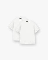 2 x Initial Oversized T-Shirt - Flat White