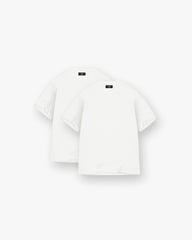 2 x Initial Oversized T-Shirt - Flat White