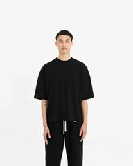 2 x Initial Boxy T-Shirt - Flat White & Black