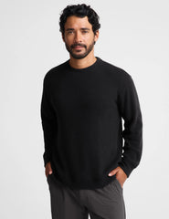 Rest Day Men's Waffle Crewneck - Black