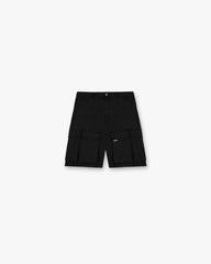 Baggy Cotton Cargo Short - Black