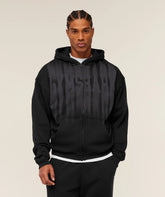 FADE GRAPHIC ZIP THROUGH HOODIE - Black