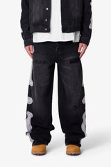 Skeleton Ultra Baggy Denim - Washed Black