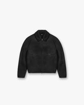 Faux Shearling Jacket - Jet Black