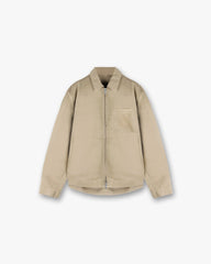Cotton Zip Through Shirt - Beige
