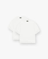 2 x Initial Boxy T-Shirt - Flat White