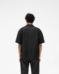 Embroidered Bowling Shirt - Jet Black