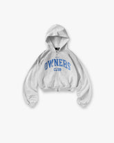 Represent Owners Club Zip Through Hoodie - Sprayed Ice Grey Marl