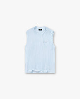 Slub Script Tank - Ice Blue