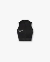 247 Zip Front Performance Crop - Black