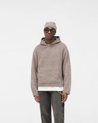 Textured Borg Hoodie - Nero
