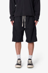 Side Snap Nylon Shorts - Black