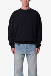 Heavy Basic Crewneck Sweater - Black