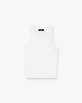 Initial Rib Vest - Flat White