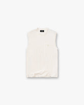 Slub Script Tank - Aged White