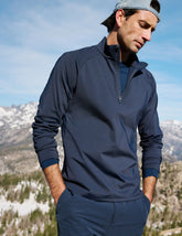 Pacer Fleece-Backed Men's Quarter Zip Pullover - Nocturnal Navy
