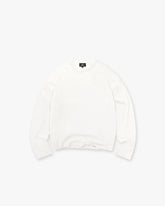 Initial Sheer Rib Long Sleeve T-Shirt - Flat White