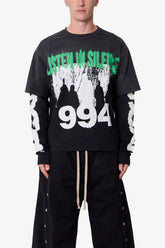 Listen in Silence L/S Tee - Black