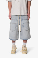 Ultra Baggy Multi Pocket Denim Shorts - Blue