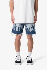 Flame Denim Shorts - Blue