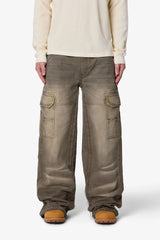 Double Knee Cargo Pants - Olive