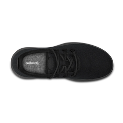 Men's Wool Runner Mizzles - True Black (Black Sole)