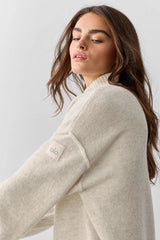 Women's Wool Cashmere New Class 1/4 Zip Pullover - Oatmeal Heather
