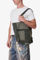 Reconstructed Canvas Tote Bag - Olive