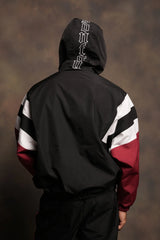 Lobo Chopper Brolic Track Jacket In Black/Cherry Red