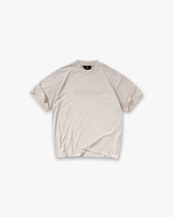 Embroidered Serif Logo T-Shirt - Concrete