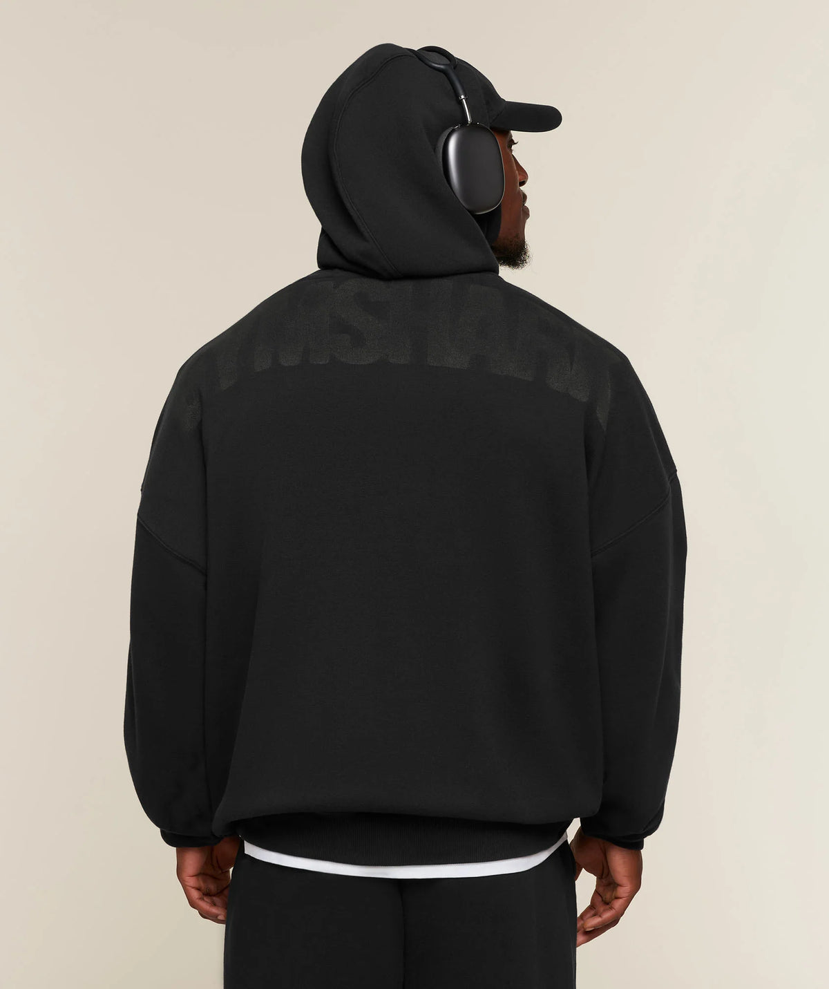 POWER WASHED OVERSIZED HOODIE - Black