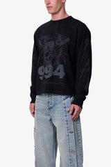 Crossbone L/S Tee - Washed Black