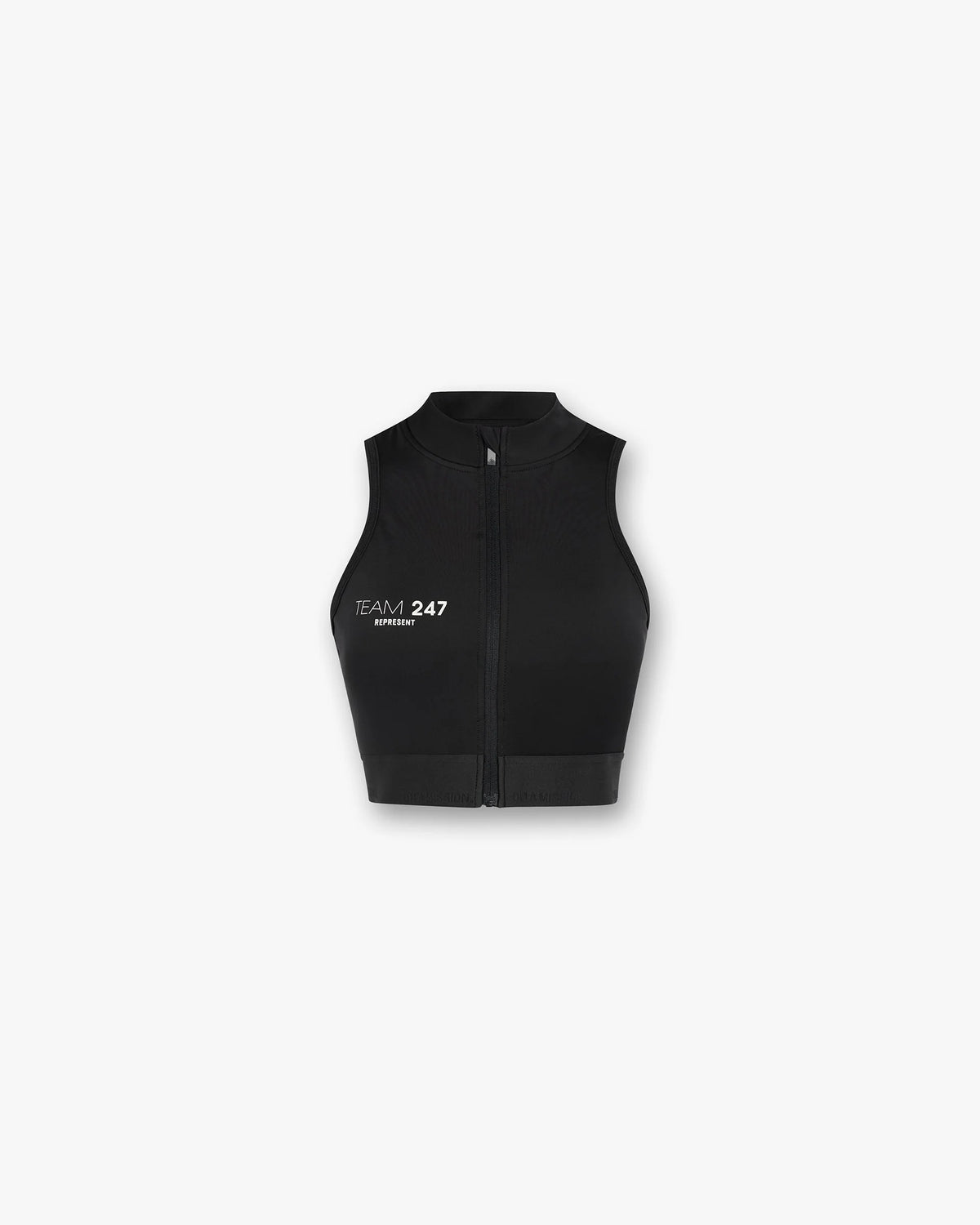 247 Zip Front Performance Crop - Black