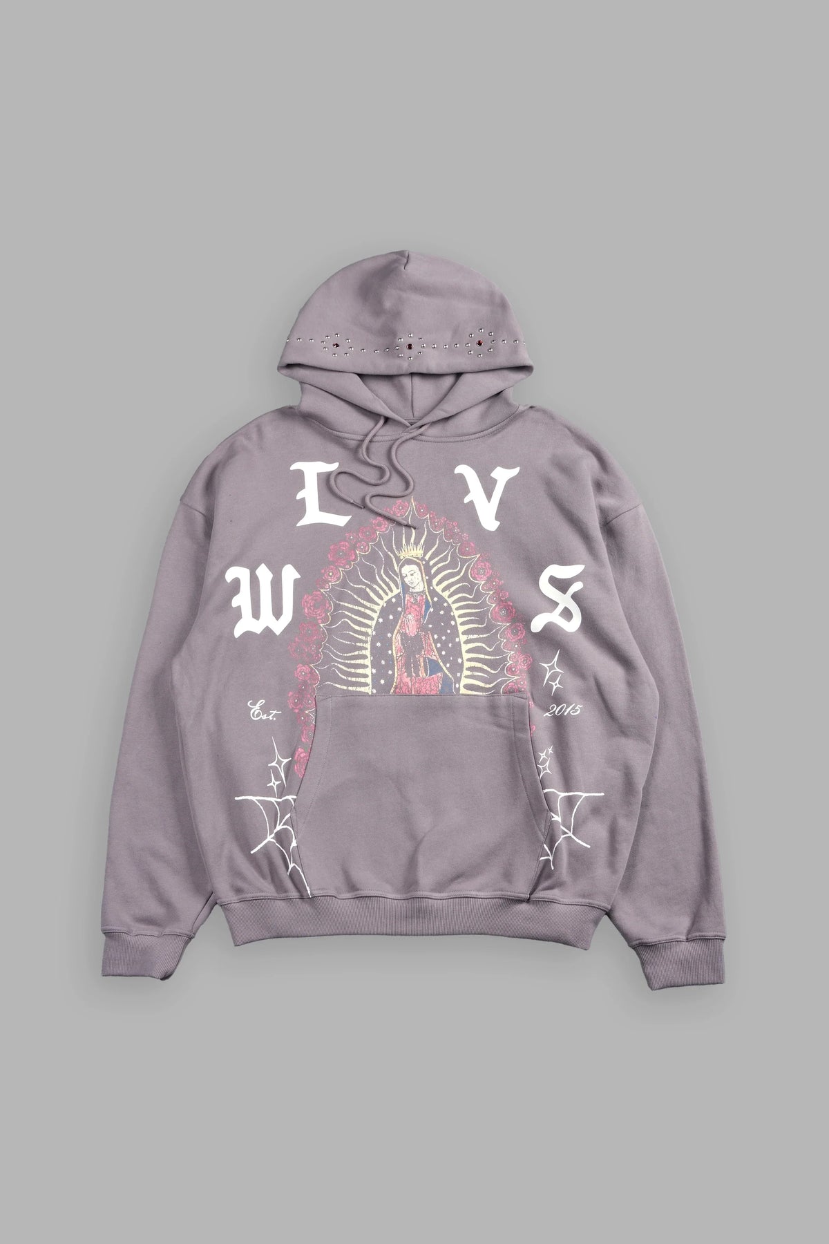 Dama De Las Rosas Bishop Hoodie In Pale Gray