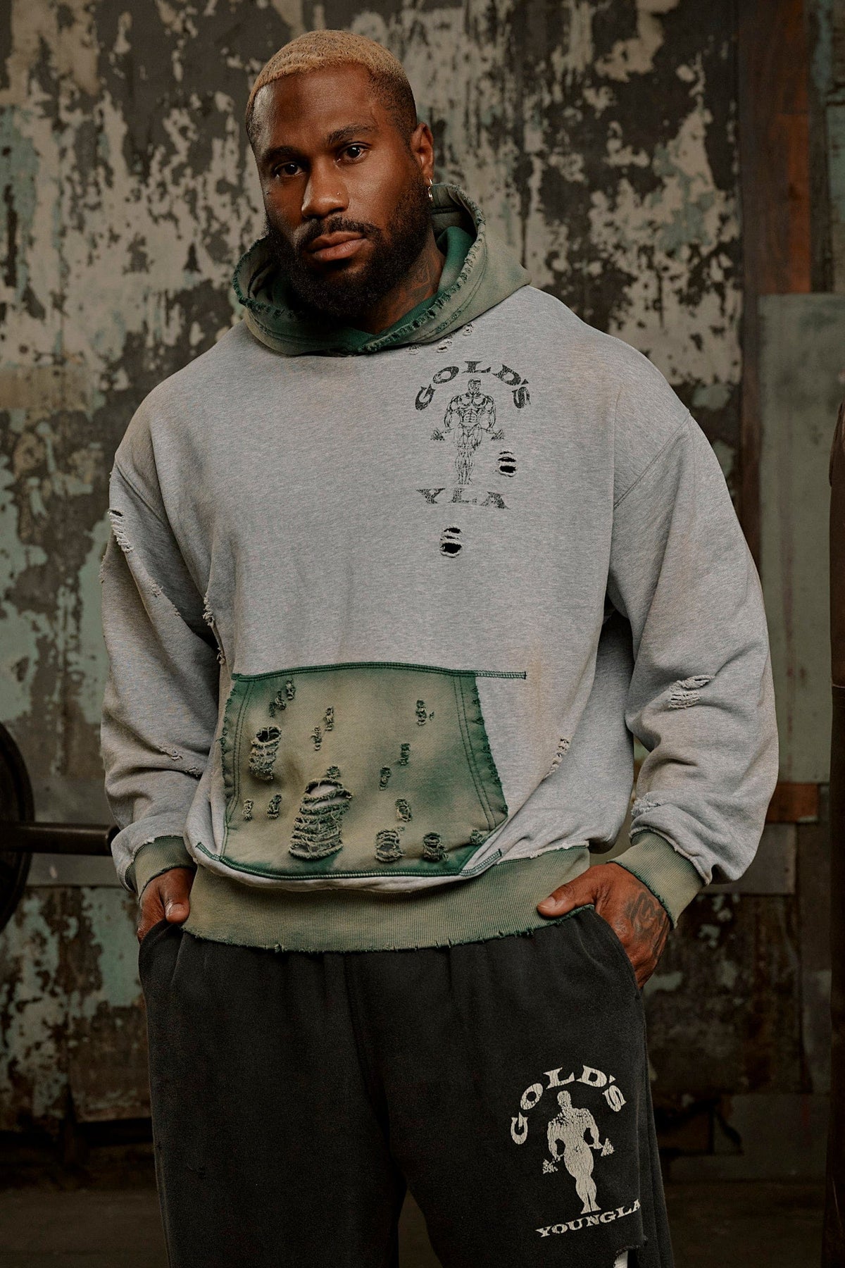 5168 - Gold's Iron Legacy Distress Hoodies