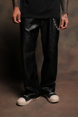 Wolf Pyramid Axel Low Rise Leather Pant In Black