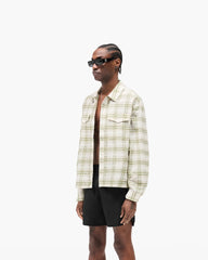 Sheer Long Sleeve Flannel Shirt - Green