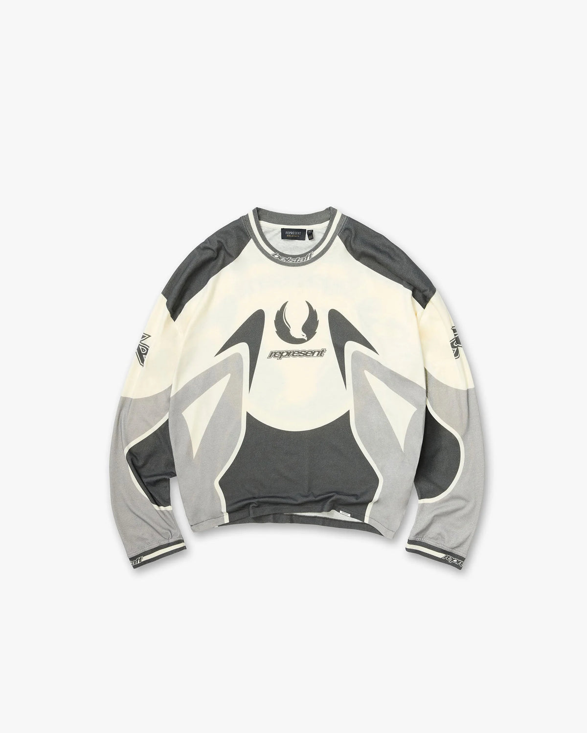 Represent X Belstaff Long Sleeve Racing T-Shirt - Dark Grey