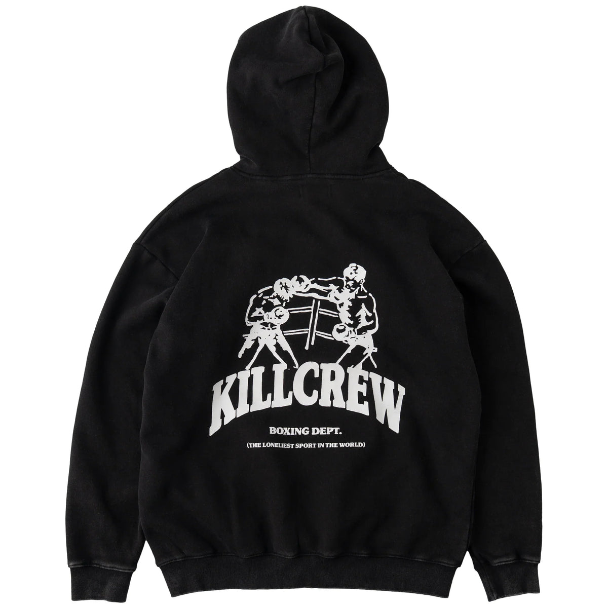 OVERSIZED LUX BOXING DEPARTMENT HOODIE - BLACK / WHITE