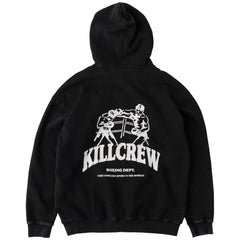 OVERSIZED LUX BOXING DEPARTMENT HOODIE - BLACK / WHITE
