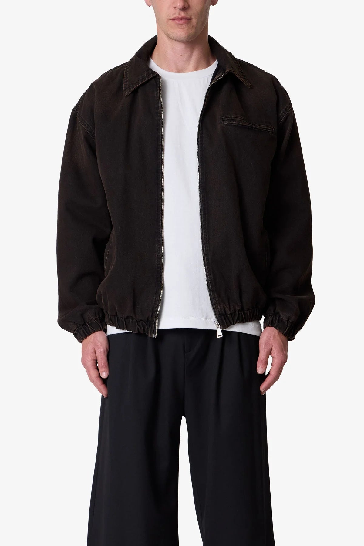 Collared Cinch jacket - Washed Black