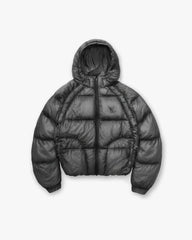Translucent Hooded Puffer - Washed Black