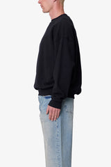 Heavy Basic Crewneck Sweater - Black