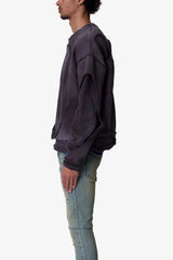 Dug Up Distressed Sweater - Charcoal Grey