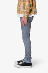 Oil Ruched Skinny Denim - Blue