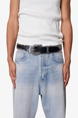 Turquoise Studded Belt - Black