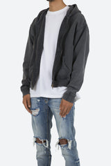 Basic Zip Up Hoodie - Vintage Black